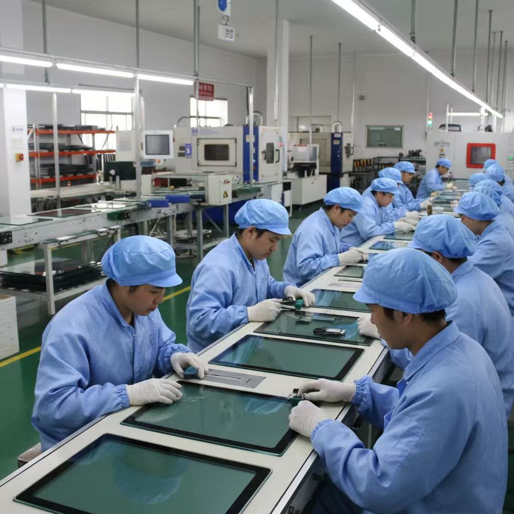 A view inside a Class 1000 cleanroom for optical coating