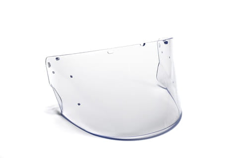 Helmet visor and protective face shield