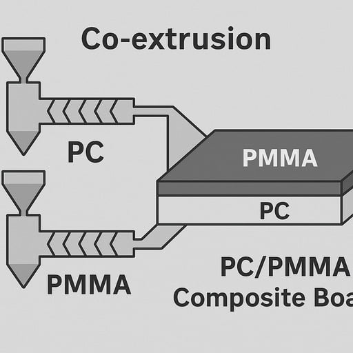 PC/PMMA Composite Board PC PMMA composite board layer structure