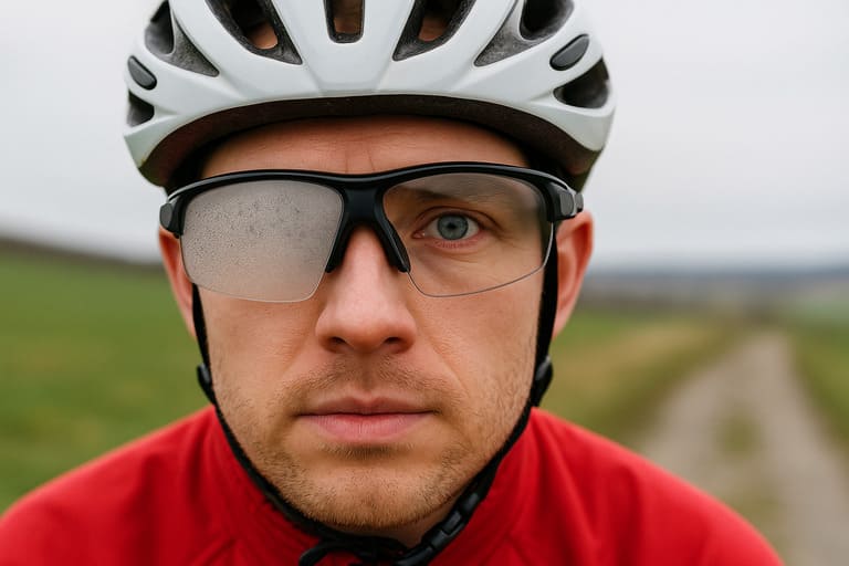 Foggy Safety Glasses person with fogged up safety glasses in cold weather